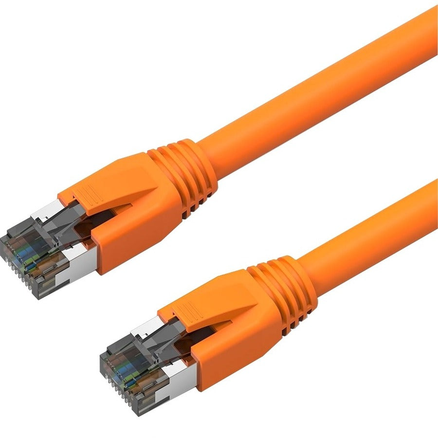 Axiom 2FT CAT8 2000mhz S/FTP Shielded Patch Cable Snagless Boot (Orange) C8SBSFTP-O2-AX