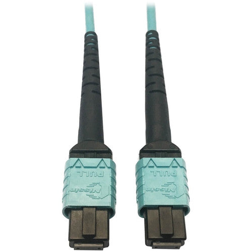 Tripp Lite by Eaton N846D-05M-24AAQ 400G Multimode 50/125 OM4 Fiber Optic Cable, Aqua, 5 m N846D-05M-24AAQ