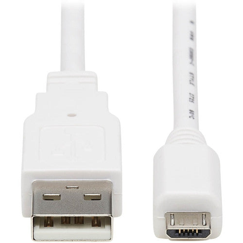 Tripp Lite Safe-IT USB-A to USB Micro-B Antibacterial Cable (M/M), USB 2.0, White, 6 ft. U050AB-006-WH