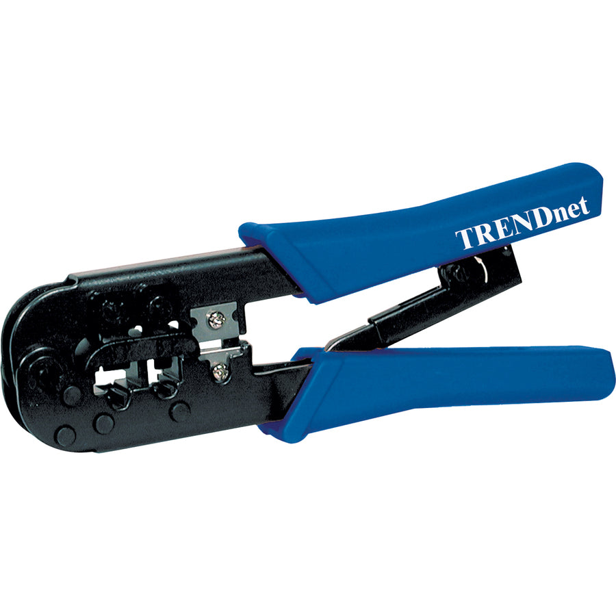 TRENDnet Crimping Tool, Crimp, Cut, And Strip Tool, For Any Ethernet or Telephone Cable, Built-In Cutter And Stripper, 8P-RJ-45 And 6P-RJ-12, RJ-11, All Steel Construction, Black, TC-CT68 TC-CT68