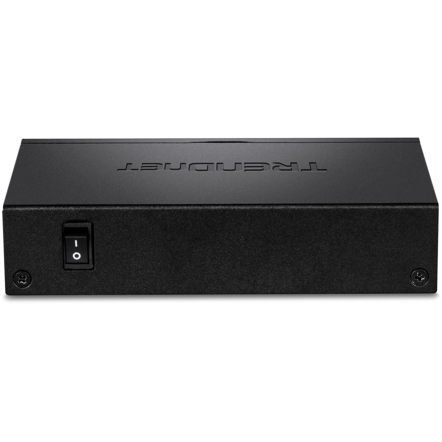 TRENDnet Switch PoE+ Gigabit longue portée 5 ports, 4 ports Gigabit PoE+, 1 x port Gigabit, budget PoE 32 W, capacité de commutation 10 Gbit/s, étend PoE+ 200 m (656 pieds), protection à vie, noir, TPE-LG50 TPE-LG50