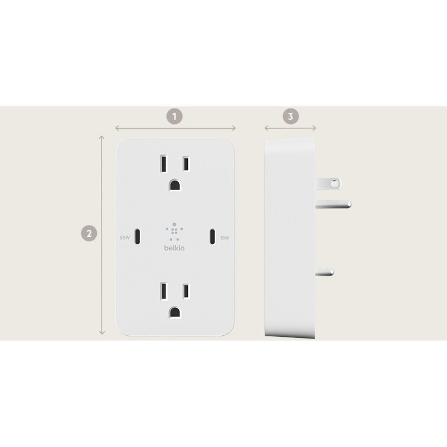 Belkin BoostCharge GaN Wall Plate WCZ001DQWH