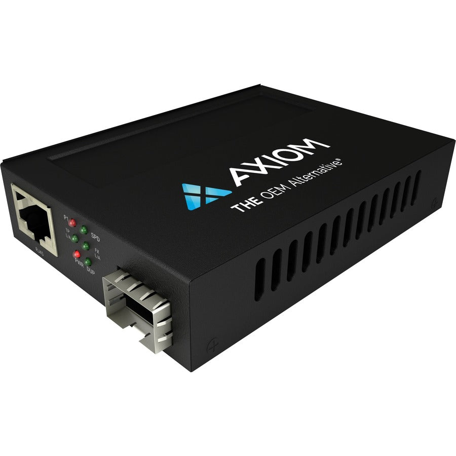 Axiom 1Gbs POE+ RJ45 to SFP Fiber Media Converter - Open SFP Port MCP32-T2-SFP-AX