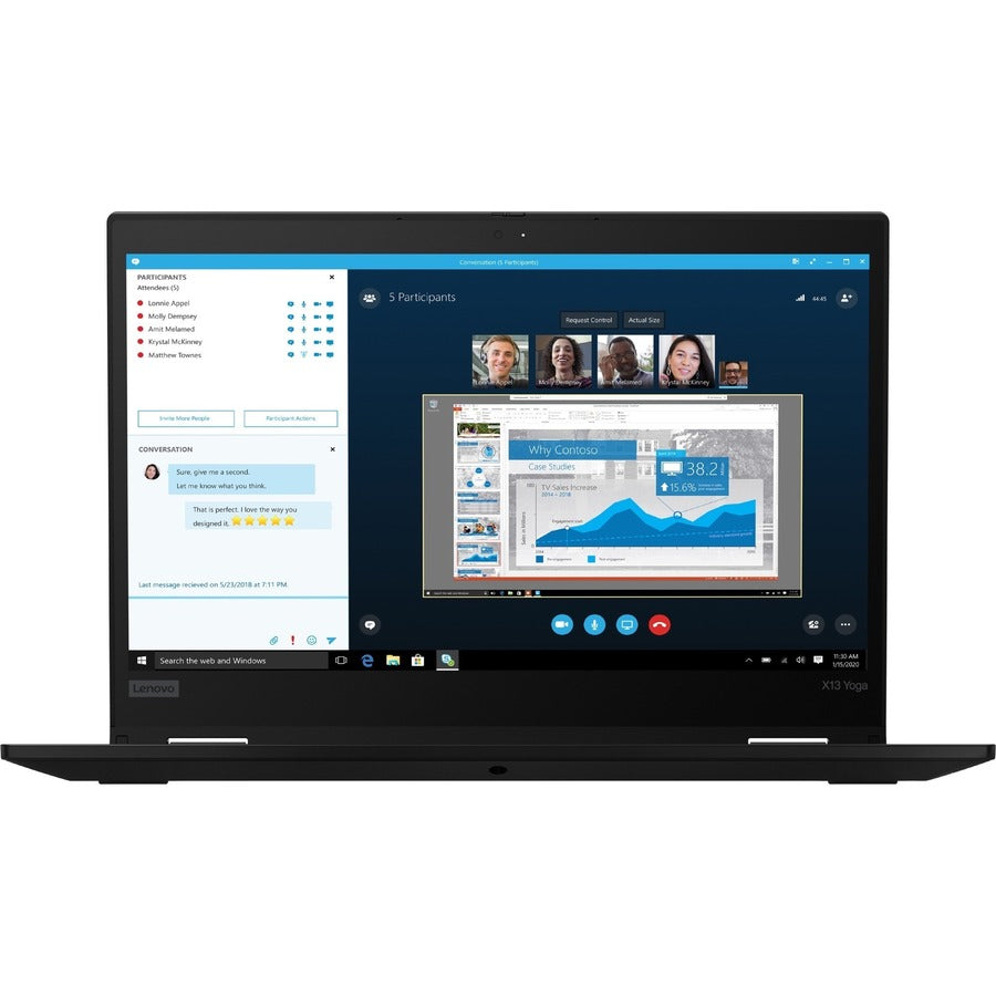 Lenovo ThinkPad X13 Yoga Gen 1 20SYS4DR00 13.3" Touchscreen Convertible 2 in 1 Notebook - Full HD - Intel Core i5 10th Gen i5-10210U - 8 GB - 512 GB SSD - Black 20SYS4DR00