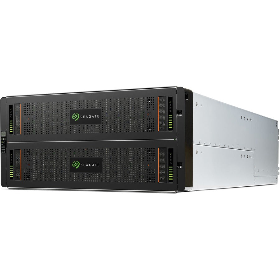 Seagate Exos 5U84 RAID Hybrid SAN Storage System - includes 1.288PB 80x 16TB 3.5" Exos SAS Hard Drives (HDD) and 4x 1.92TB Nytro Solid State Flash Drives (SSD), 8x 10GbE SFP, iSCSI connectivity, 1m deep, ADAPT rebuild 1104660-01