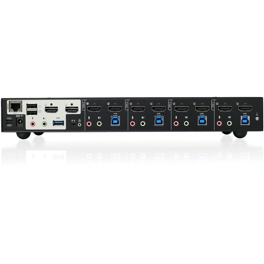 IOGEAR 4-Port 4K Dual View KVMP Switch with HDMI Connection, USB 3.0 Hub and Audio GCS1944H