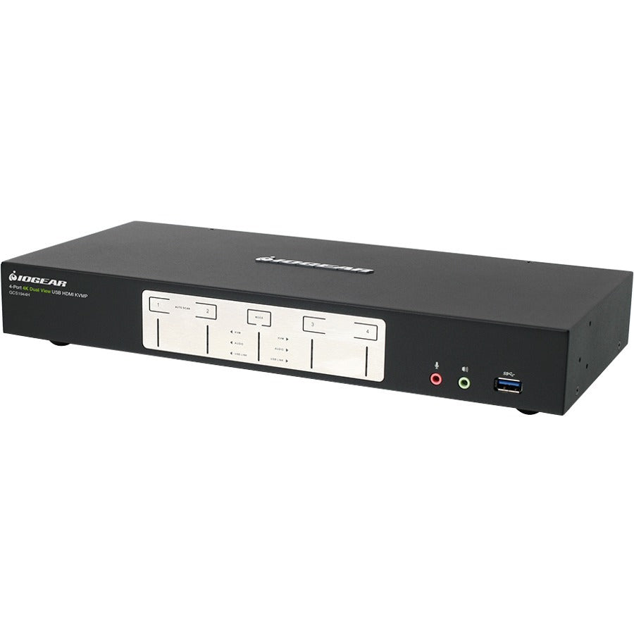 IOGEAR 4-Port 4K Dual View KVMP Switch with HDMI Connection, USB 3.0 Hub and Audio GCS1944H