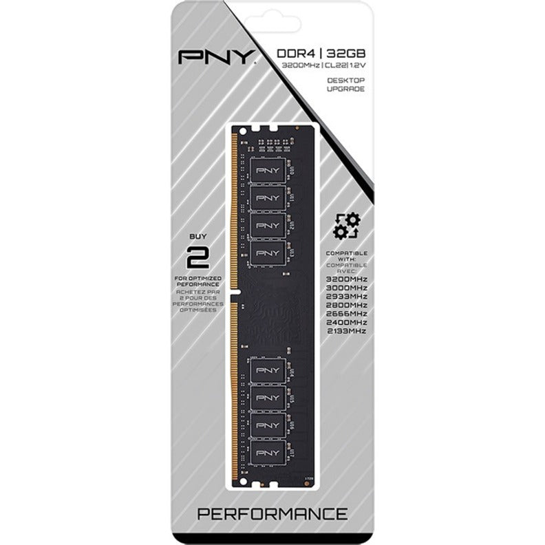 PNY Performance DDR4 3200MHz Desktop Memory MD32GSD43200-TB