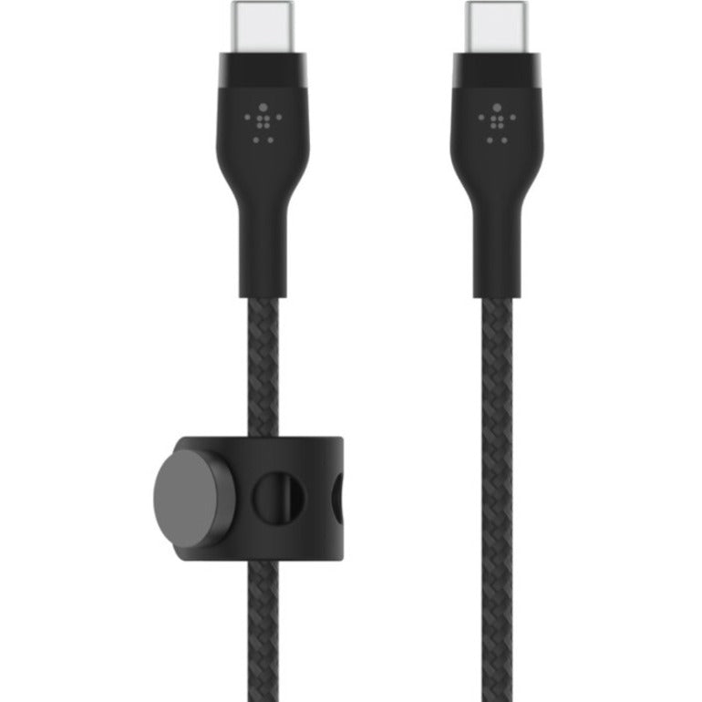 Belkin 60W USB-C to USB-C Cable - 480 Mbps - Silicone, Braided - M/M - 2m/6.6ft - Black CAB011BT2MBK