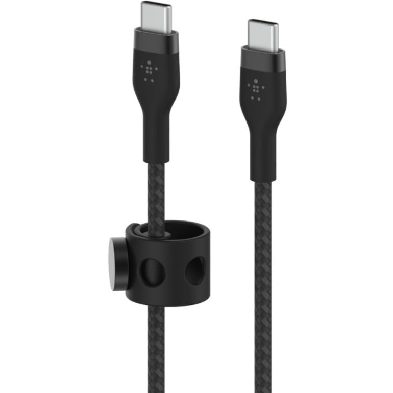 Belkin 60W USB-C to USB-C Cable - 480 Mbps - Silicone, Braided - M/M - 2m/6.6ft - Black CAB011BT2MBK