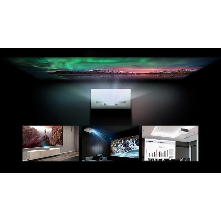 LG CineBeam HU715Q Ultra Short Throw Laser Projector - 16:9 - Ceiling Mountable - White HU715QW