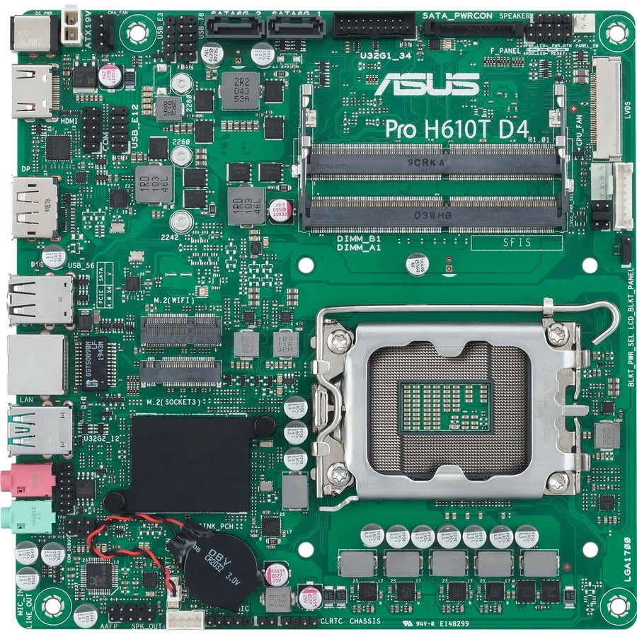 Asus H610T D4-CSM Desktop Motherboard - Intel H610 Chipset - Socket LGA-1700 - Intel Optane Memory Ready - Mini ITX PRO H610T D4-CSM