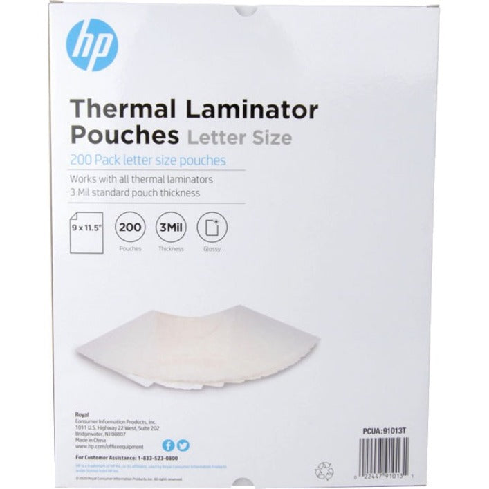 HP S200 Laminator Letter Size Pouches 91013T