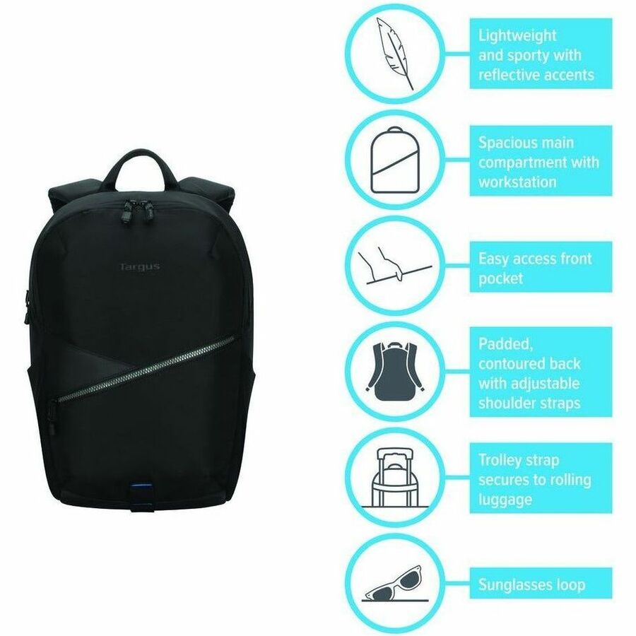 Targus Transpire TBB632GL Carrying Case (Backpack) for 15" to 16" Notebook - Black TBB632GL