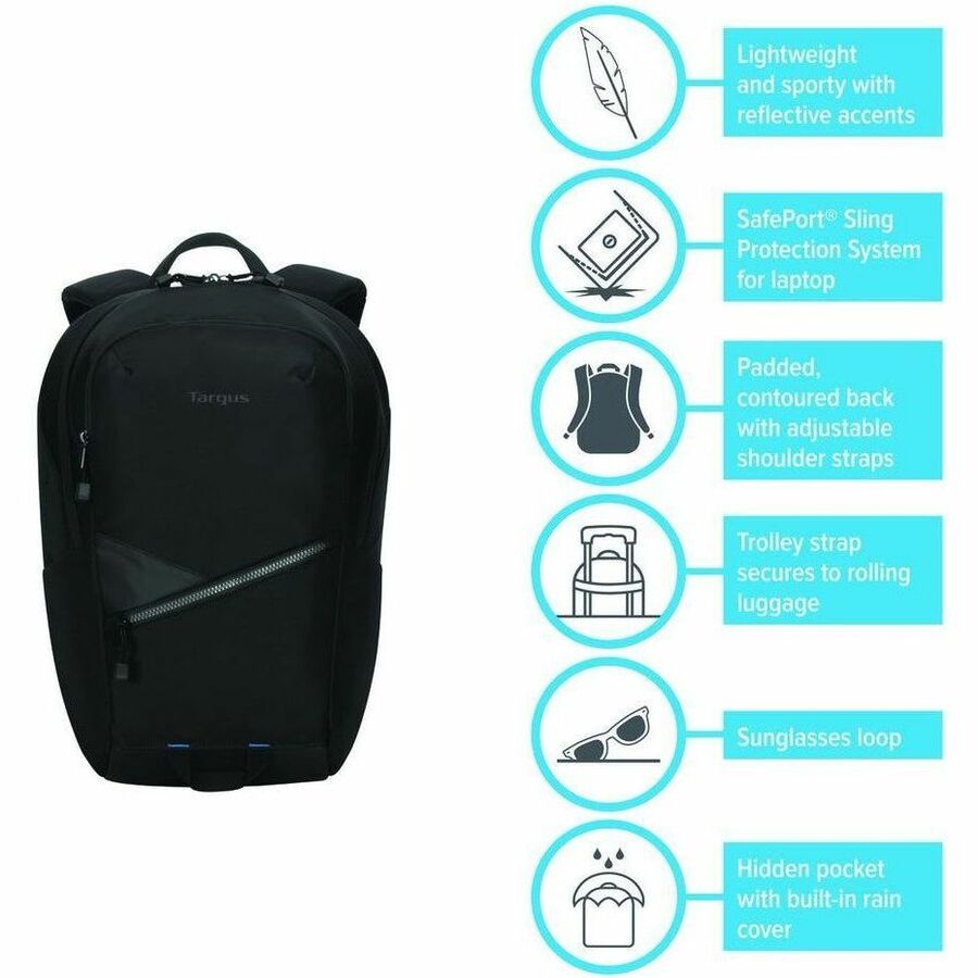 Targus Transpire TBB633GL Carrying Case (Backpack) for 14" to 16" Notebook, Workstation - Black TBB633GL