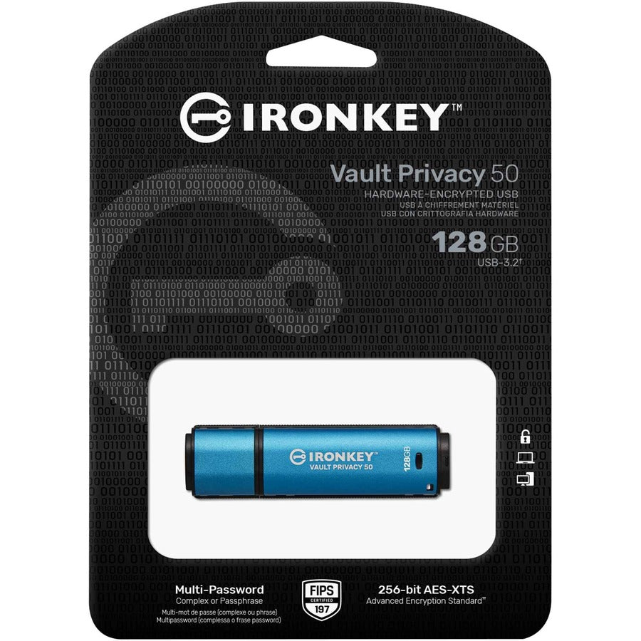 IronKey Vault Privacy 50 Series 128GB USB 3.2 (Gen 1) Type A Flash Drive IKVP50/128GB