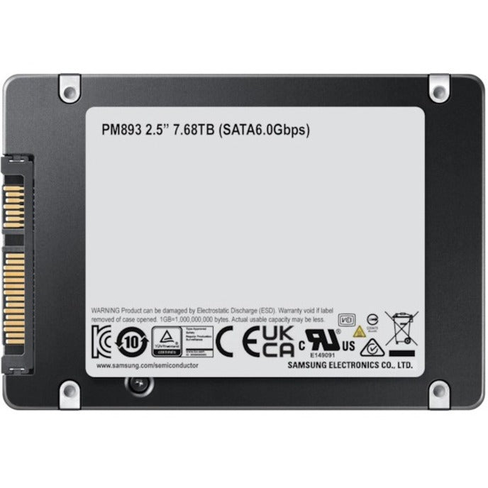 Samsung PM893 7.68 TB Solid State Drive - 2.5" Internal - SATA (SATA/600) MZ-7L37T600