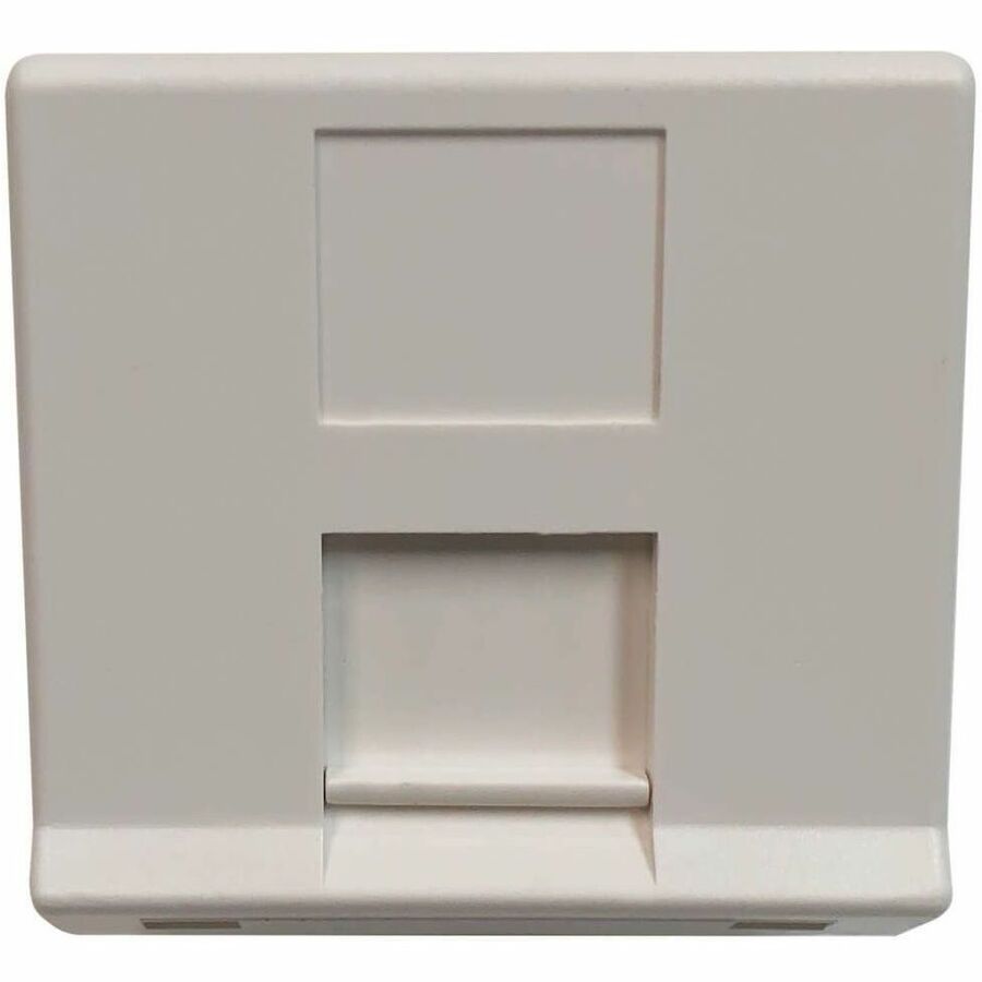 Tripp Lite by Eaton 1-Port European-Style Insert, Unloaded Shuttered Angled Module, Icon Tab, White N042E-WM1-SAT