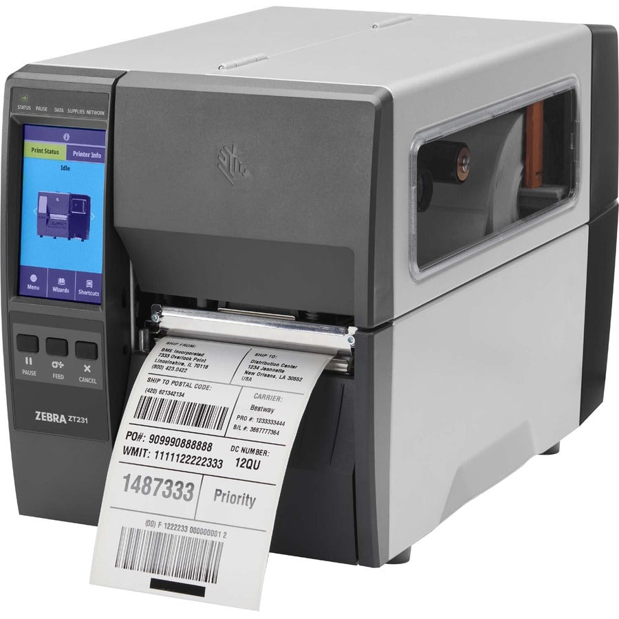 Zebra ZT231 Direct Thermal Printer - Monochrome - Label Print - Ethernet - USB - USB Host - Serial - Bluetooth - US - With Cutter ZT23142-D21000FZ