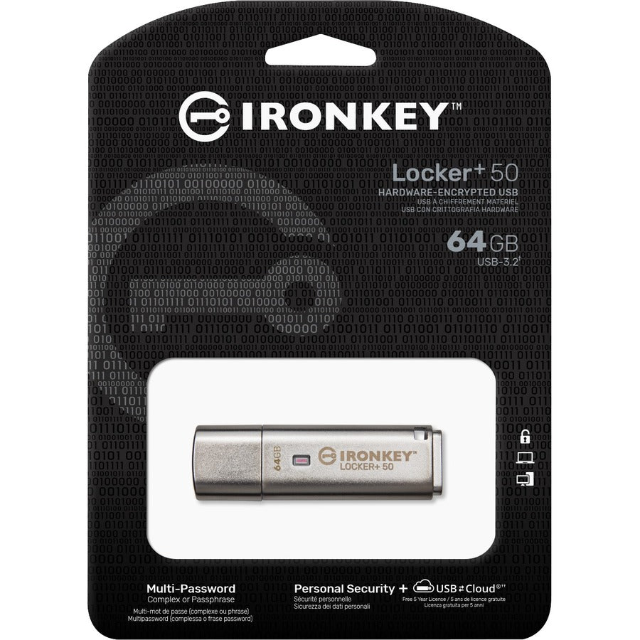 IronKey Locker+ 50 USB Flash Drive IKLP50/64GB