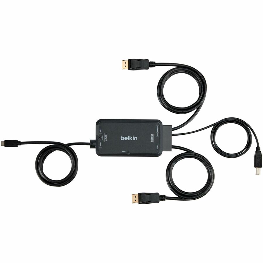 Belkin TAA KVM Dock USB-C to (2) DP/USB-B Cables w/ RJ45 and Power F1DN2CCBL-CPN6T