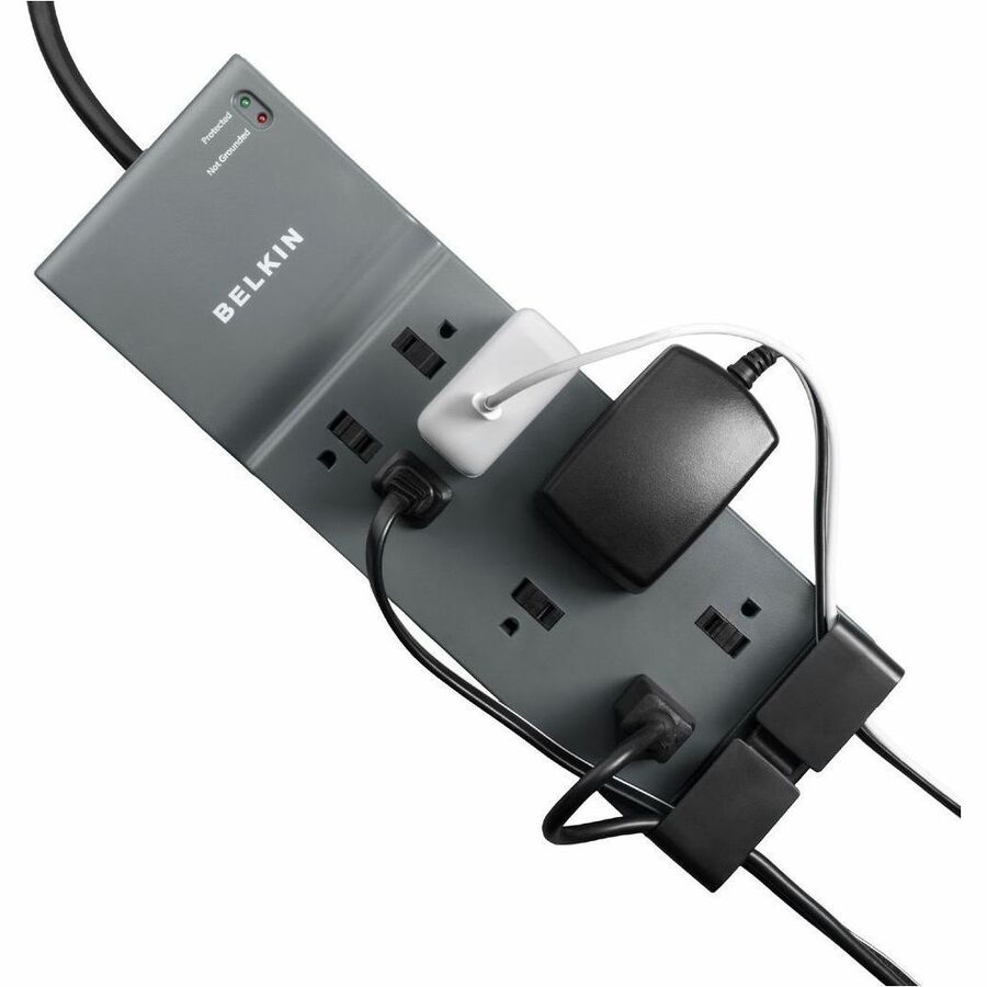 Belkin 8 Outlet Home/Office Surge Protector With Telephone Protection BE108200-063PK