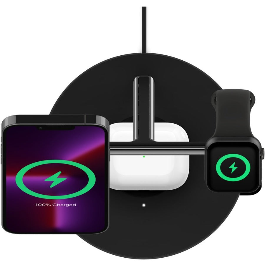 Belkin BoostCharge Pro 3-in-1 Wireless Charger with Official MagSafe Charging 15W WIZ017TTBK