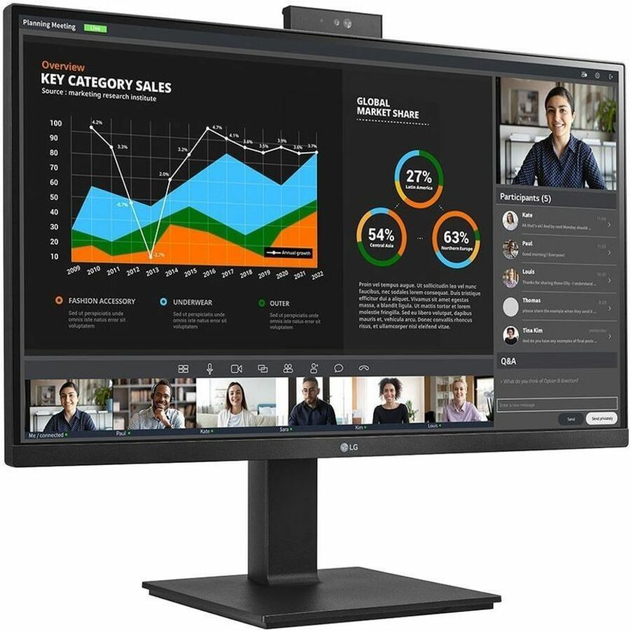 LG 27BQ75QC-B 27" Class Webcam WQHD LCD Monitor 27BQ75QC-B