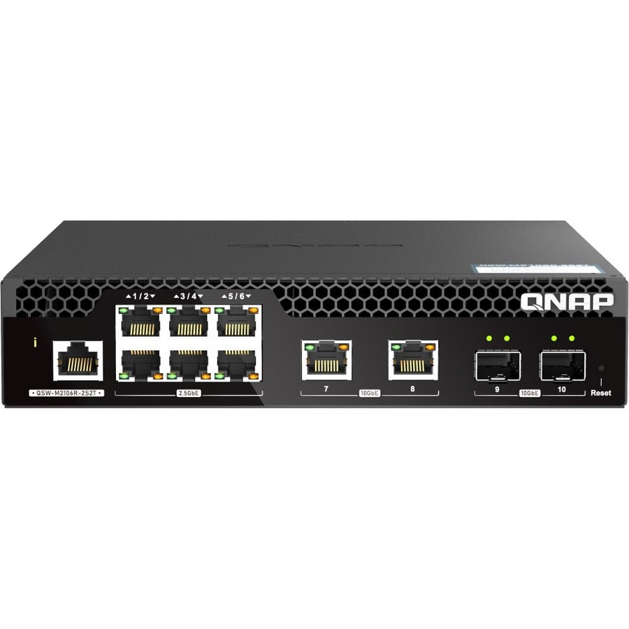 QNAP 10GbE and 2.5GbE Layer 2 Web Managed Switch for SMB Network Deployment QSW-M2106R-2S2T-US