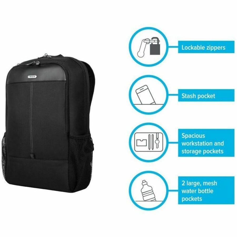 Targus Classic TBB944GL Carrying Case (Backpack) for 17" to 17.3" Notebook - Black - TAA Compliant TBB944GL