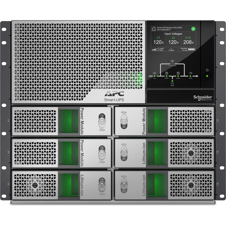 APC by Schneider Electric Smart-UPS Modular Ultra 15kW Scalable to 20kW N+1 Rackmount 208/240V SRYL15K20RMXLT