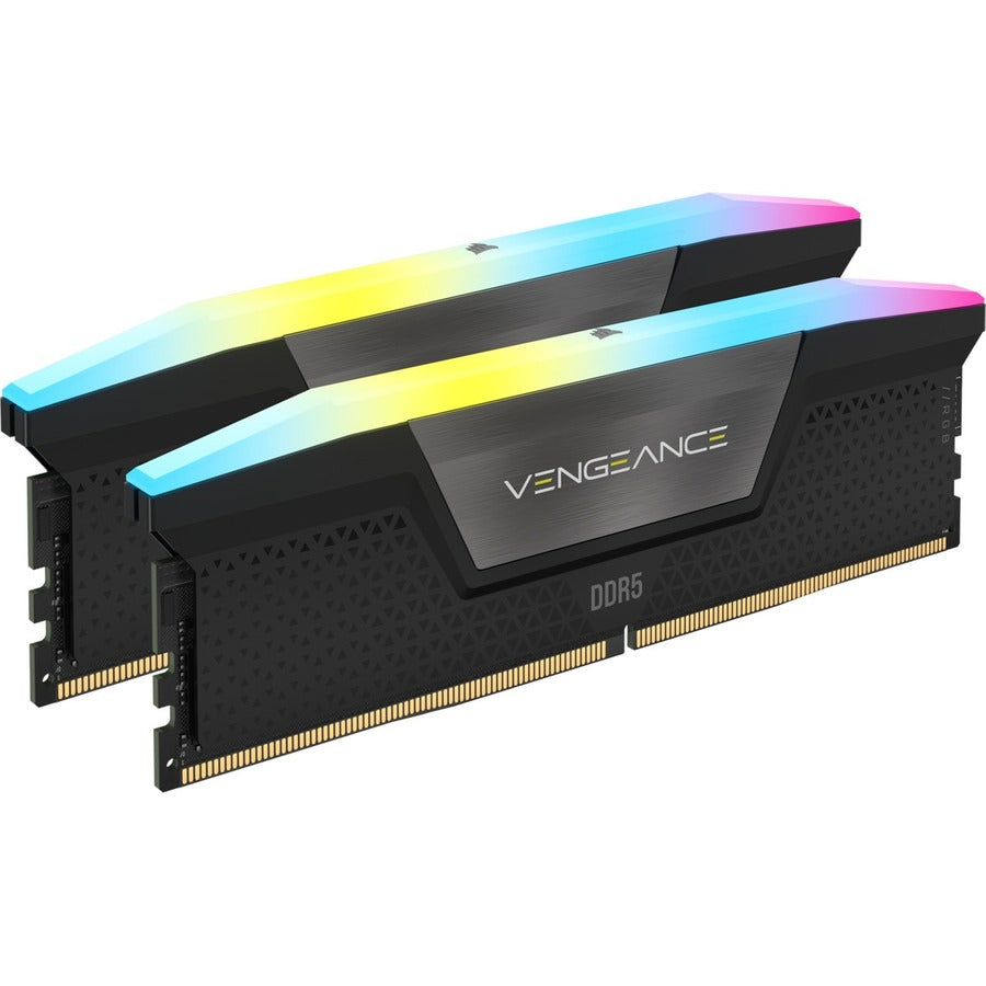 Corsair Vengeance RGB 32GB (2x16GB) DDR5 DRAM 6400MHz C36 Memory Kit - Black CMH32GX5M2B6400C36