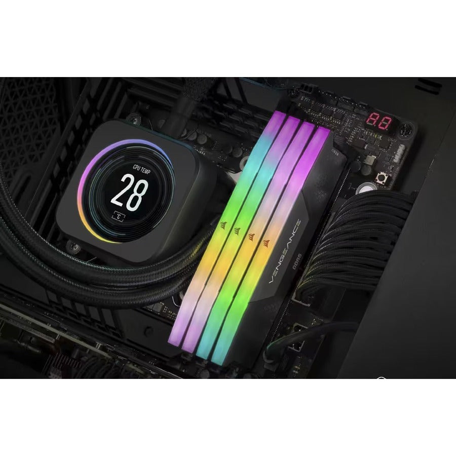 Corsair Vengeance RGB 32GB (2x16GB) DDR5 DRAM 6400MHz C36 Memory Kit - Black CMH32GX5M2B6400C36