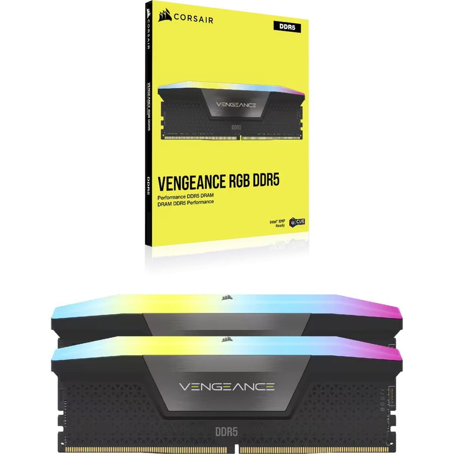 Corsair Vengeance RGB 32GB (2x16GB) DDR5 DRAM 6400MHz C36 Memory Kit - Black CMH32GX5M2B6400C36