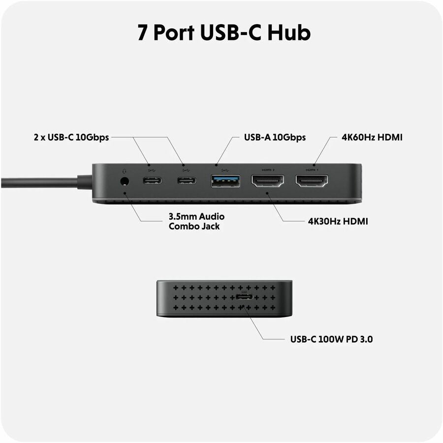 Hyper HyperDrive Next Dual 4K HDMI 7 Port USB-C Hub HD7002GL