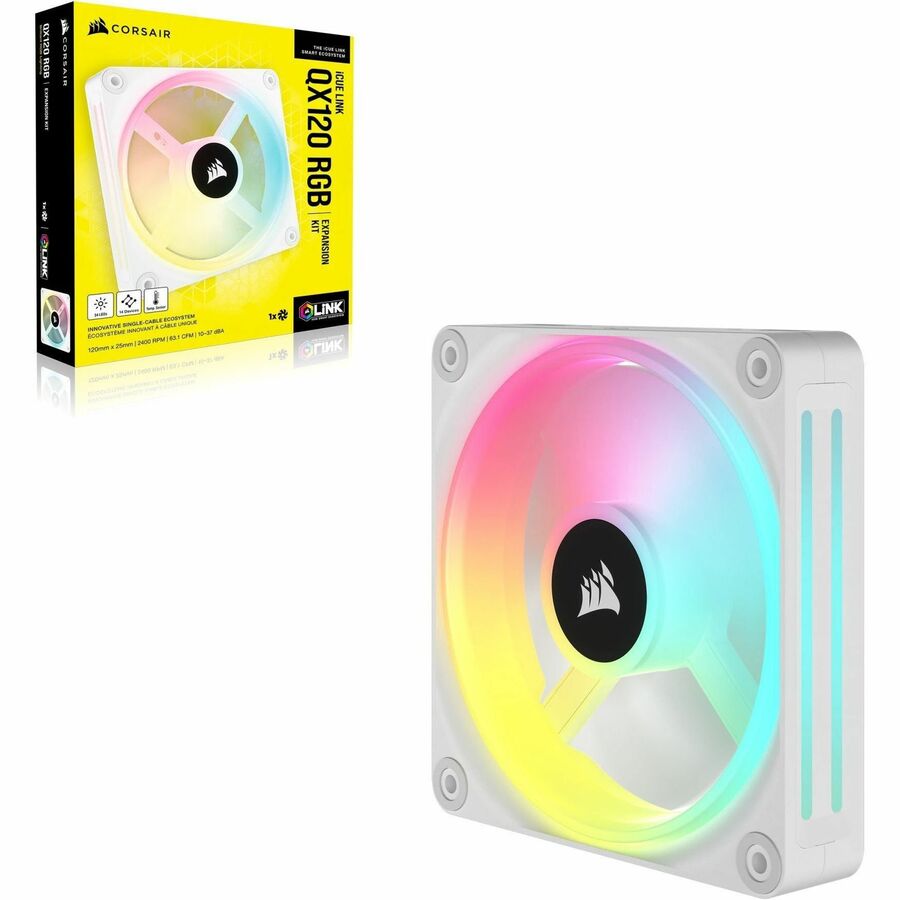 Corsair iCUE LINK QX120 RGB 120mm PWM PC Fan Expansion Kit - White CO-9051005-WW