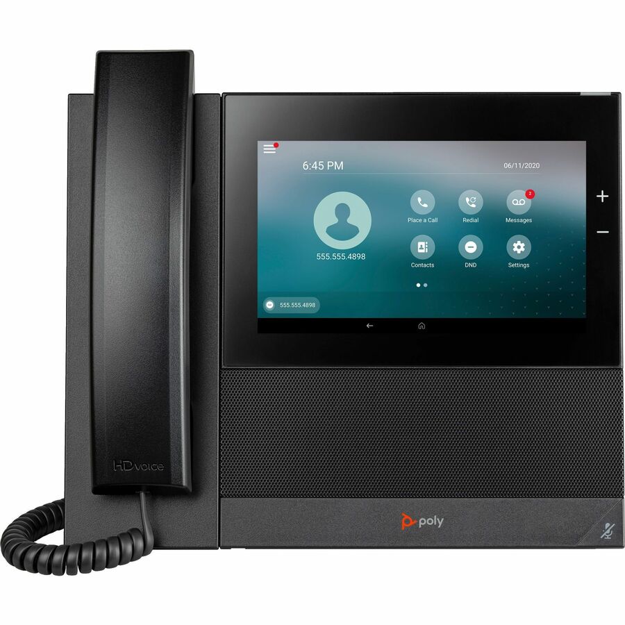 Poly CCX 600 IP Phone - Corded - Corded/Cordless - Wi-Fi, Bluetooth - Desktop - Black 848Z6AA#ABA