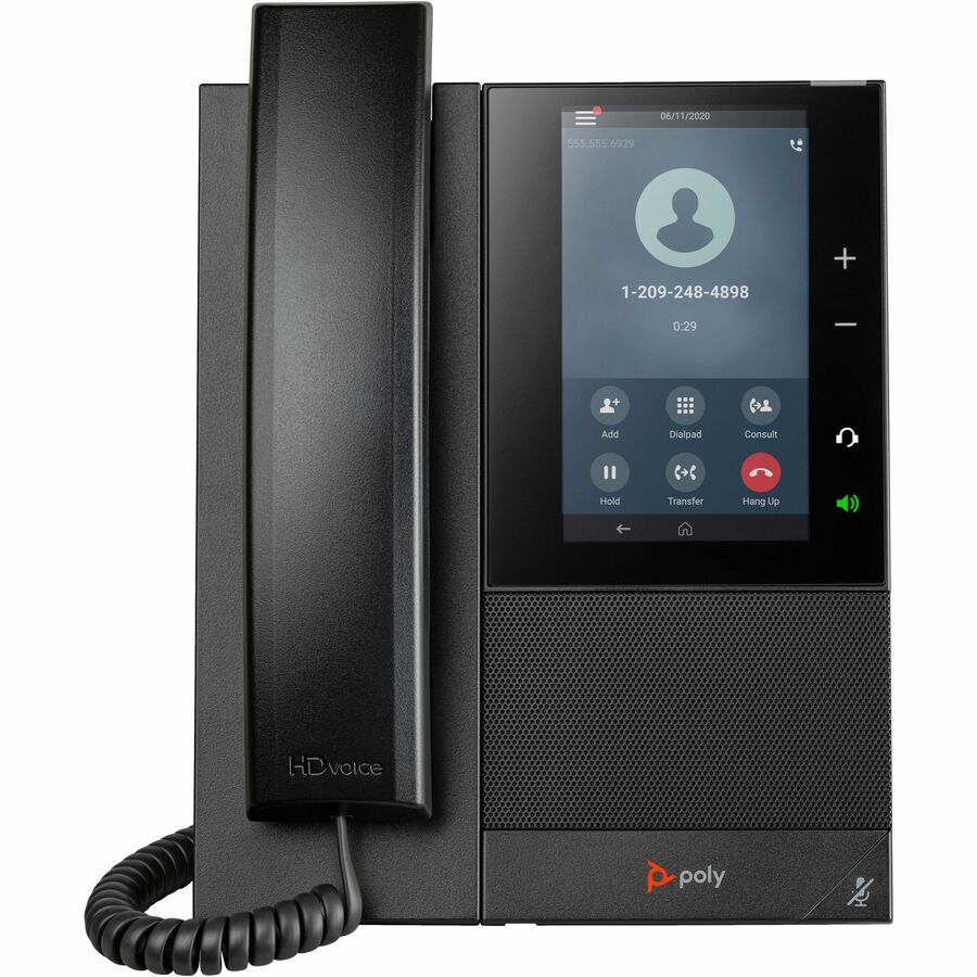 Poly CCX 500 IP Phone - Corded - Corded - Bluetooth - Desktop, Wall Mountable - Black - TAA Compliant 849B5AA#ABA