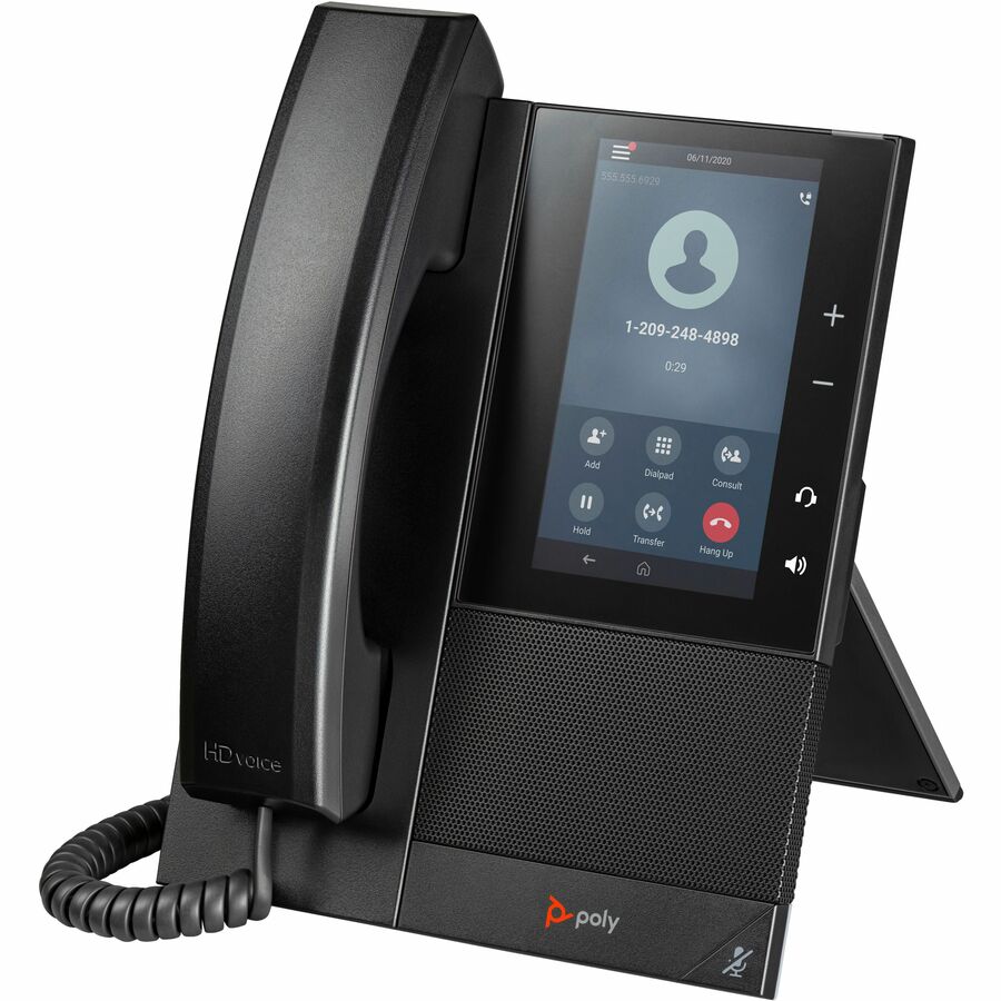 Poly CCX 500 IP Phone - Corded - Corded - Bluetooth - Desktop, Wall Mountable - Black - TAA Compliant 849B5AA#ABA