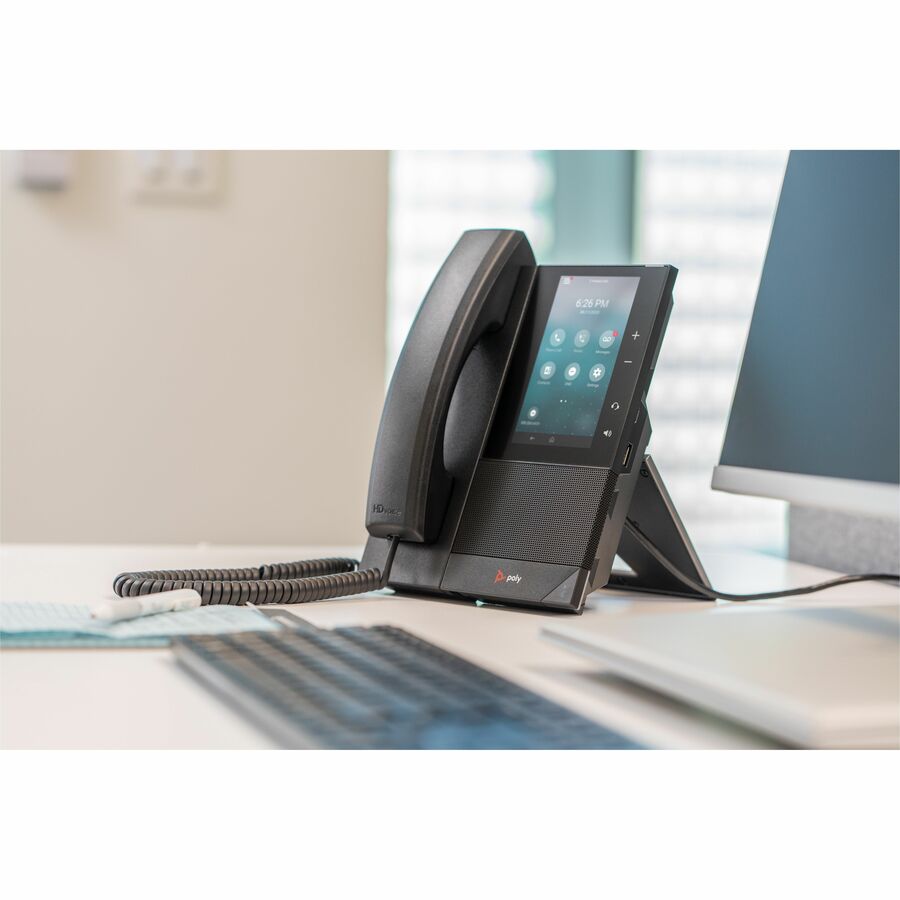 Poly CCX 500 IP Phone - Corded - Corded - Bluetooth - Desktop, Wall Mountable - Black - TAA Compliant 849B5AA#ABA