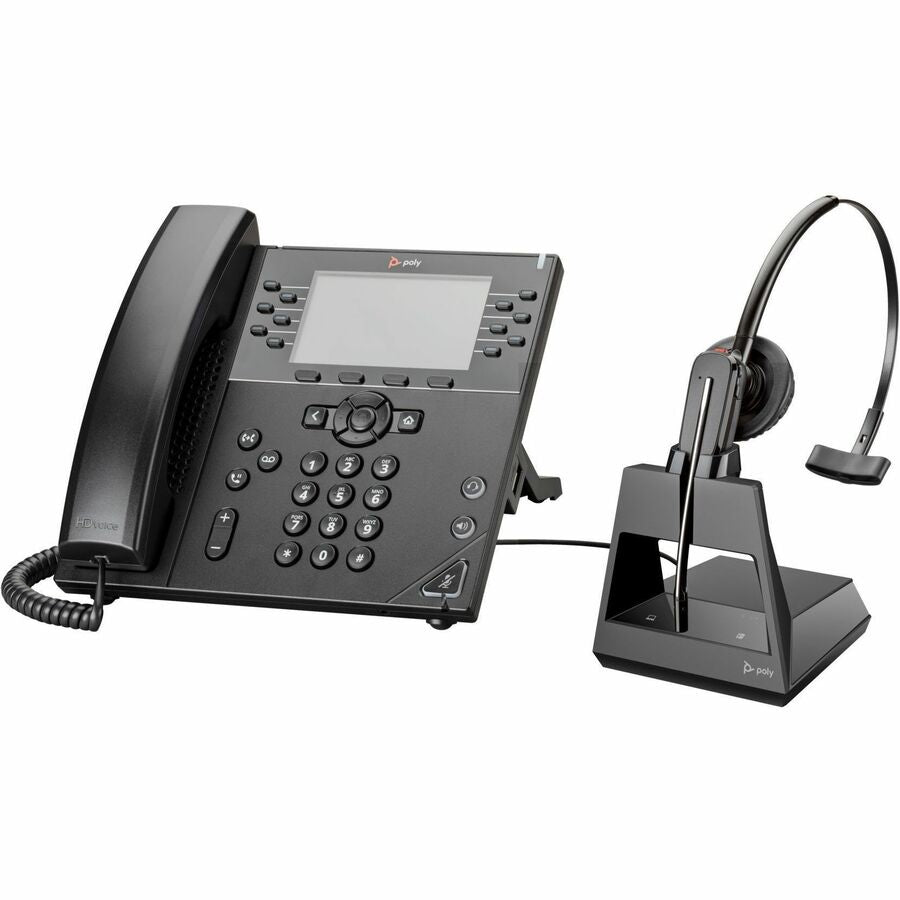 Poly VVX 450 IP Phone - Refurbished - Corded - Corded - Desktop, Wall Mountable - Black 89B75AA#ABA