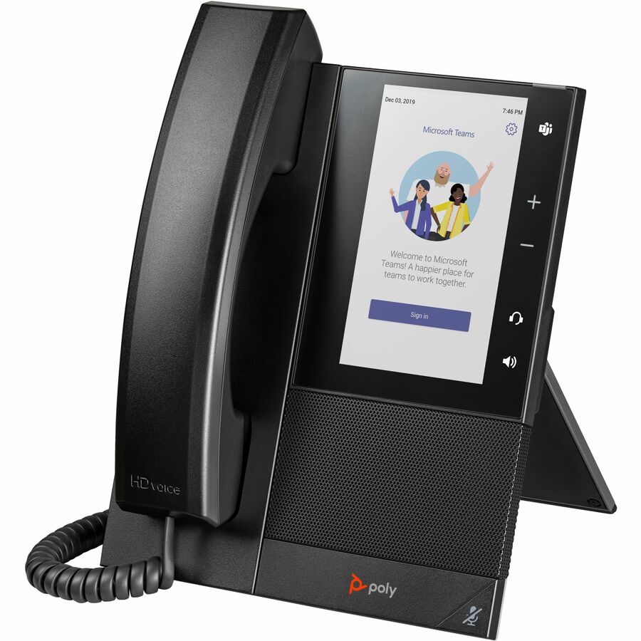 Poly CCX 505 IP Phone - Corded - Corded - Bluetooth - Desktop, Wall Mountable - Black 849A5AA#ABA