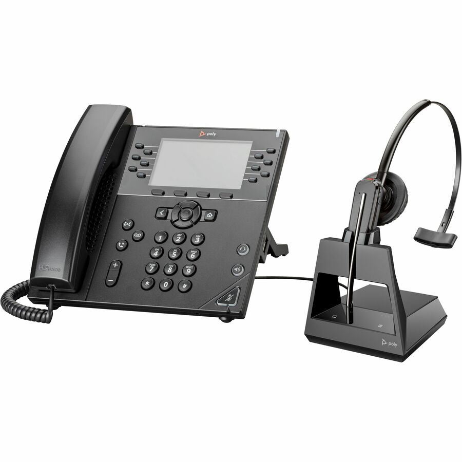 Poly VVX 450 IP Phone - Corded - Corded - Wall Mountable, Desktop - Black 89B74AA