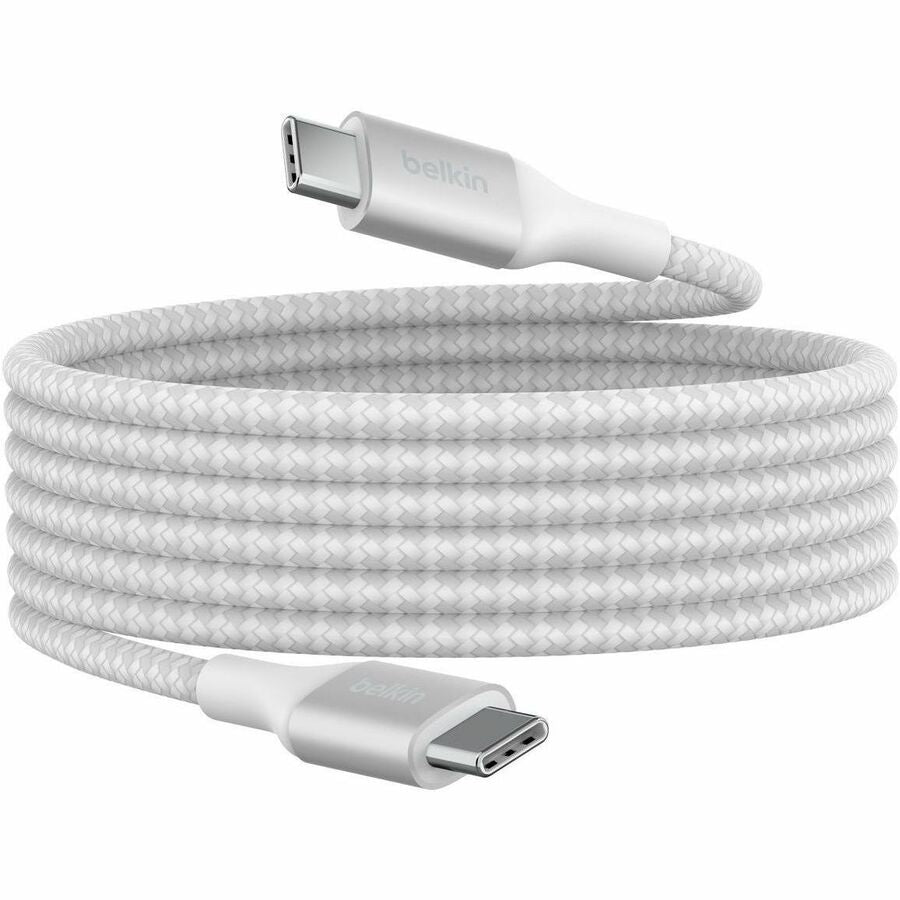 Belkin 240W USB-C to USB-C Cable - 480 Mbps - Nylon, Braided - M/M - 2m/6.6ft - White CAB015bt2MWH