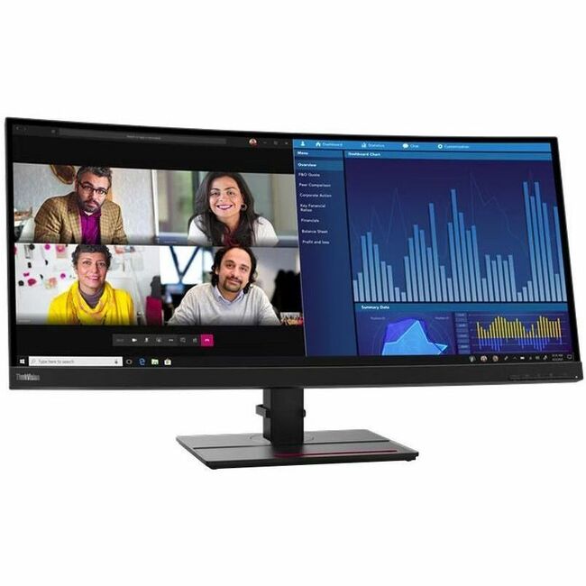 Lenovo ThinkVision P34w-20 34" Class UWQHD Curved Screen LED Monitor - 21:9 - Raven Black 63F2RAR3U3