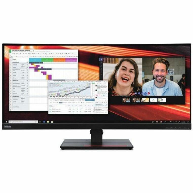 Lenovo ThinkVision P34w-20 34" Class UWQHD Curved Screen LED Monitor - 21:9 - Raven Black 63F2RAR3U3