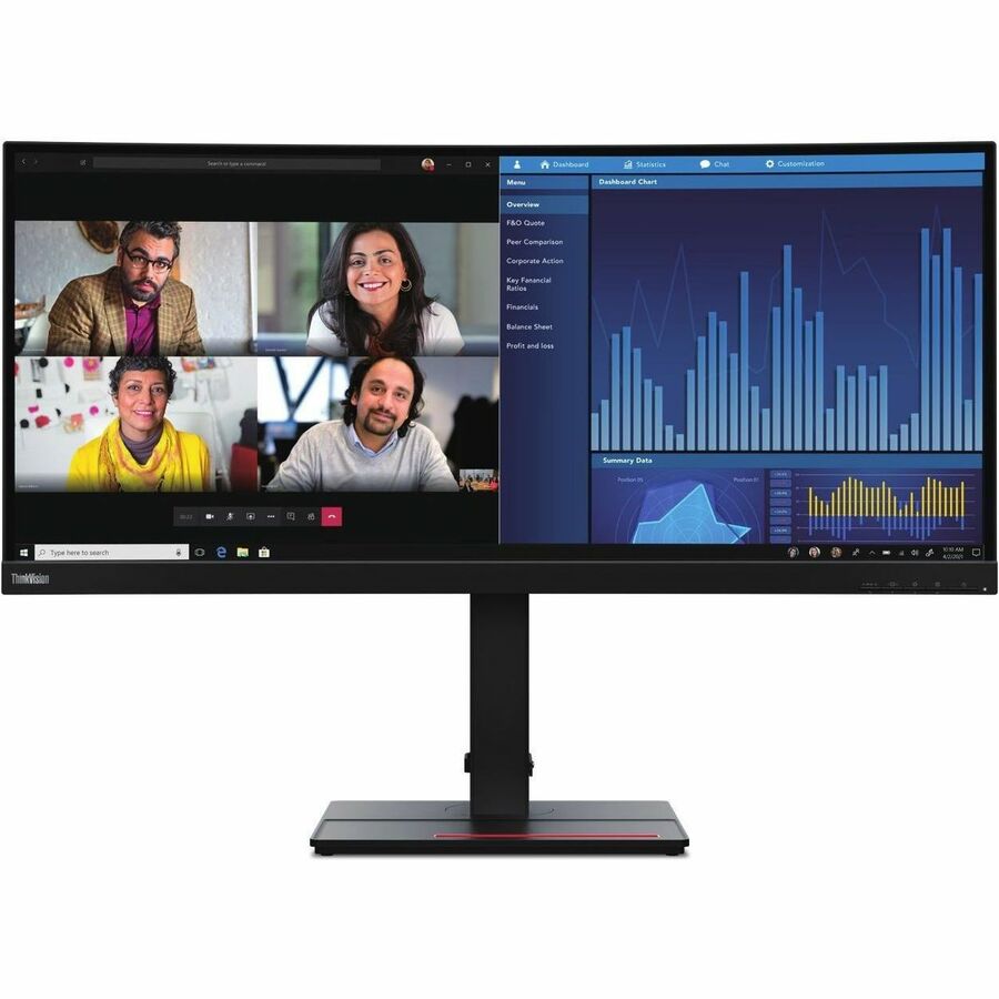 Lenovo ThinkVision P34w-20 34" Class UWQHD Curved Screen LED Monitor - 21:9 - Raven Black 63F2RAR3U3