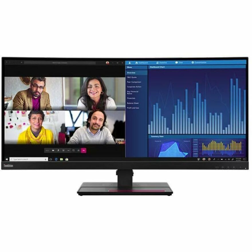 Lenovo ThinkVision P34w-20 34" Class UWQHD Curved Screen LED Monitor - 21:9 - Raven Black 63F2RAR3U3