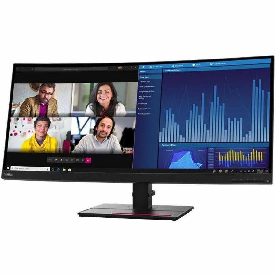 Lenovo ThinkVision P34w-20 34" Class UWQHD Curved Screen LED Monitor - 21:9 - Raven Black 63F2RAR3U3