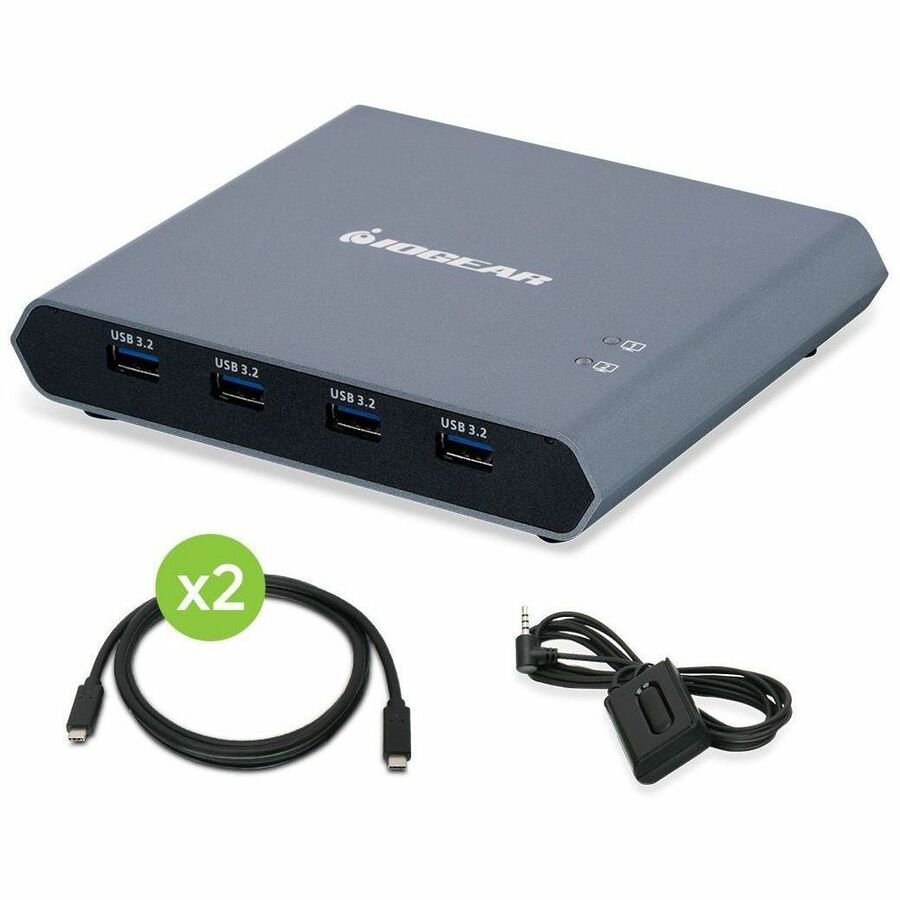 IOGEAR 2-Port 4K USB-C Desktop KVM with DisplayPort output and USB peripheral GCS1602CC